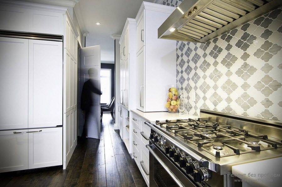 Плитка для кухни на пол для красивого дизайна + 150 фото