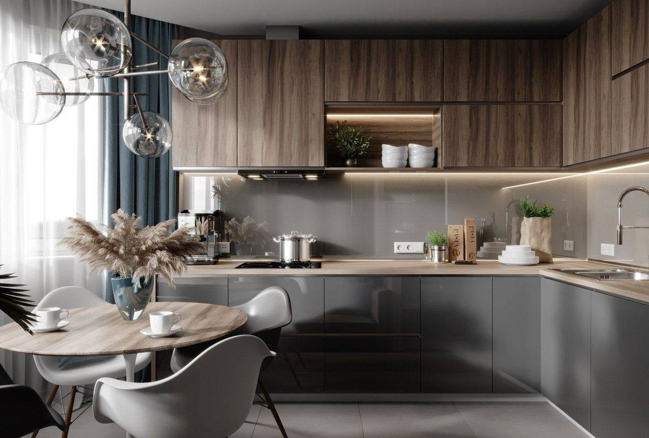 Современный дизайн маленькой кухни гостиной в частном доме. новинки 2019-2020 года + 130 фото