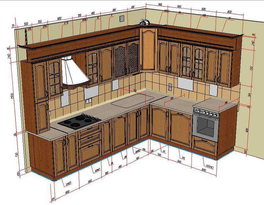 Чертежи и схемы кухонной мебели своими руками