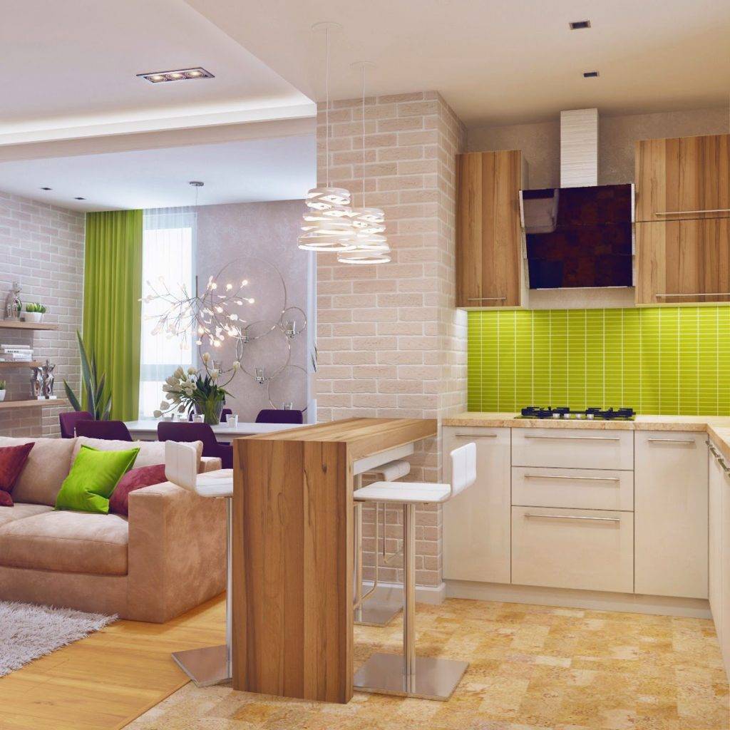 Зонирование кухни и гостиной: 65 красивых идей, дизайн интерьера (фото)