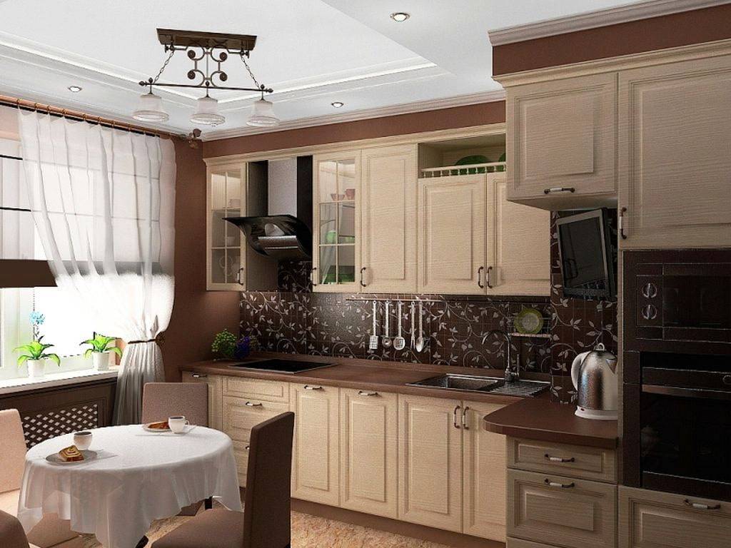 Кухня коричневого цвета: примеры интерьеров