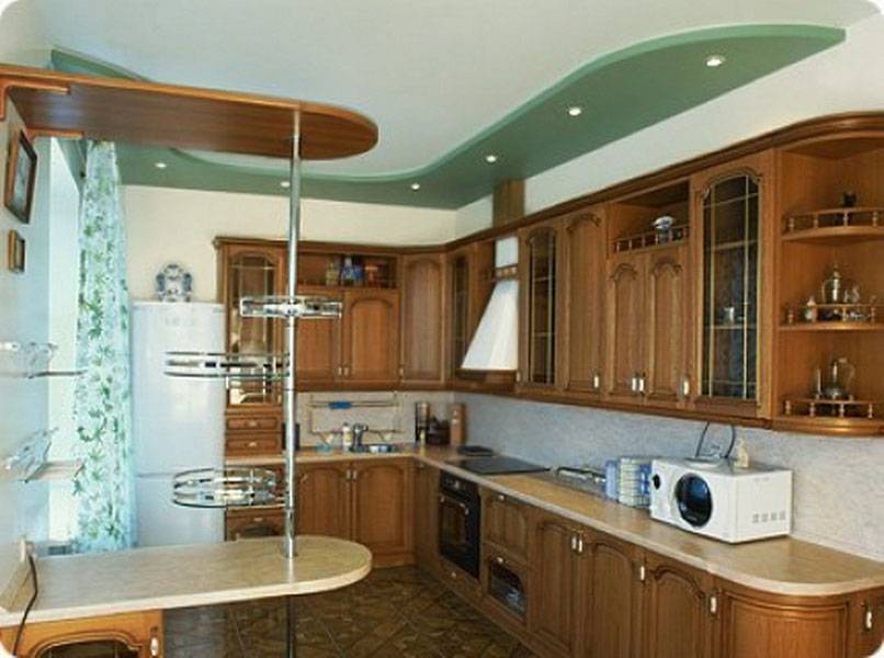 Варианты отделки потолка на кухне: виды конструкций, цвет, дизайн, освещение, фигурные формы