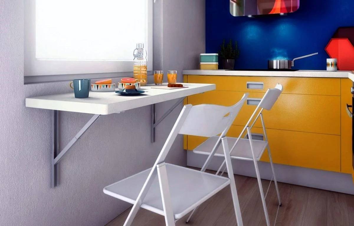 Современный дизайн стола для маленьких кухонь