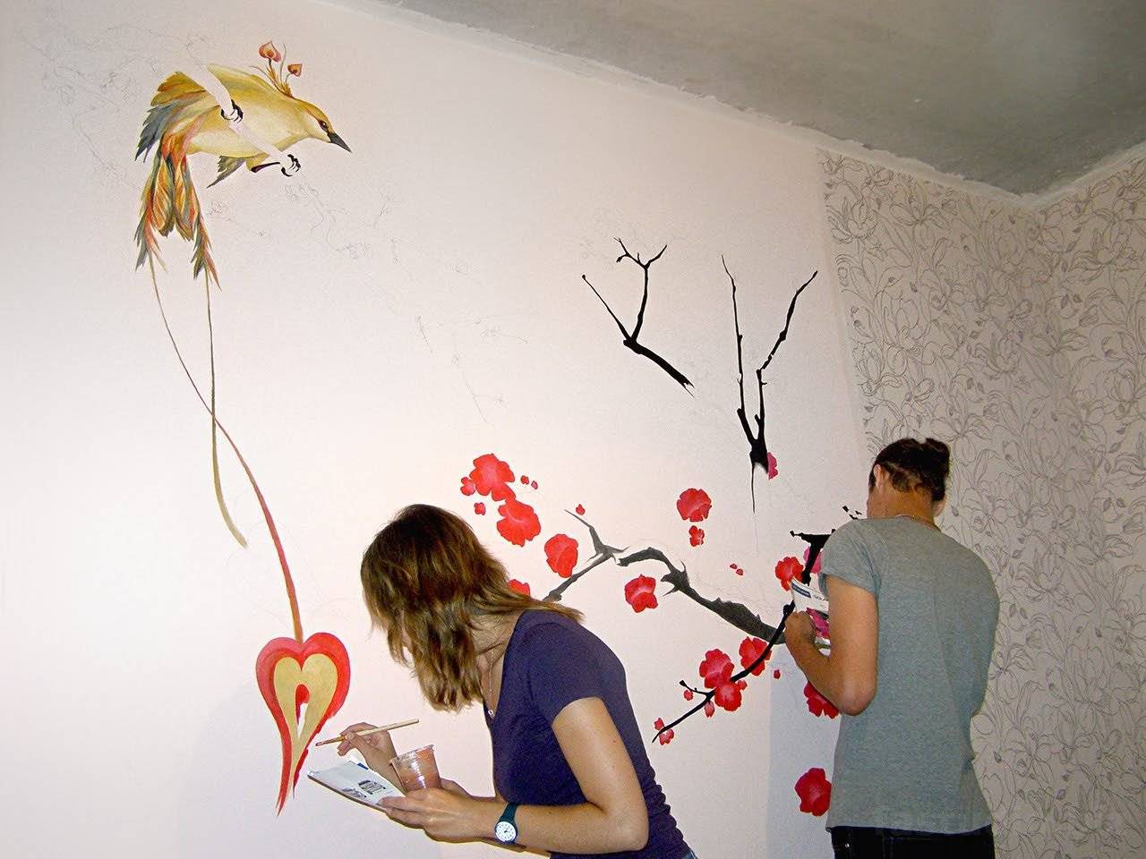 Рисунки на стене в квартире своими руками: самые интересные варианты
