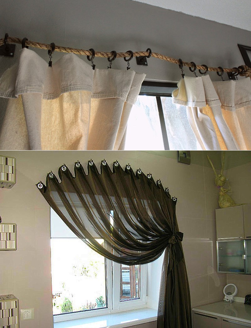 Креативные способы повесить штору без карниза