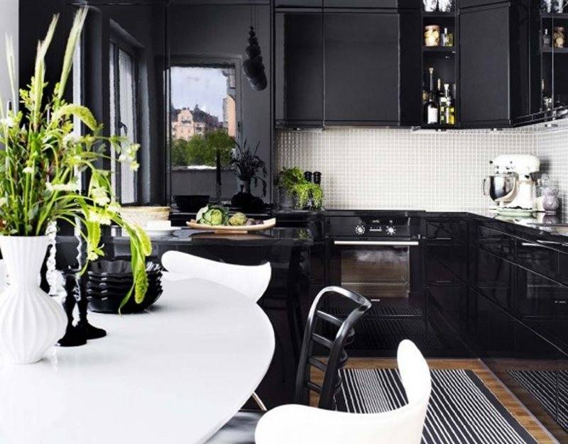 Кухня черно-белая дизайн и фото лучших примеров, варианты, правильные пропорции сочетания и советы (91 фото-идея)